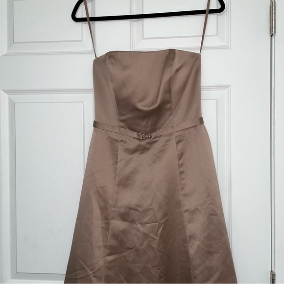 Michaelangelo Satin Taupe Dress - Picture 11 of 15